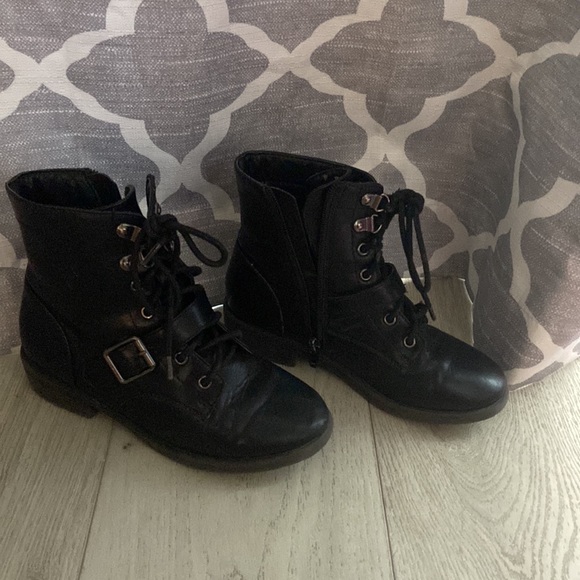 Black Boots with buckles and lace up. Girls sz 1. Style “Martie” by XOXO. - Picture 2 of 7